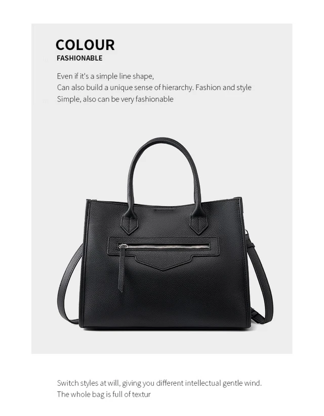 Alt view image 2 of 3 - Genuine Leather Women Crossbody Satchel Handbag Black