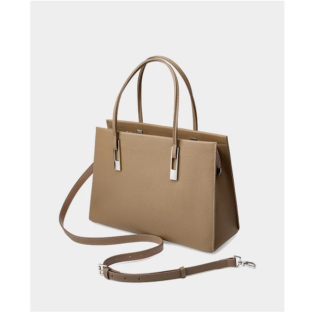 Alt view image 2 of 7 - Genuine Leather Women's Handbag Grey