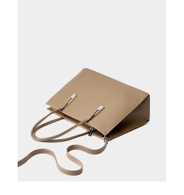 Alt view image 6 of 7 - Genuine Leather Women's Handbag Grey