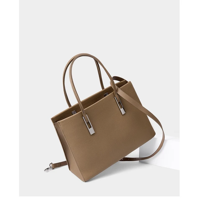 Alt view image 5 of 7 - Genuine Leather Women's Handbag Grey