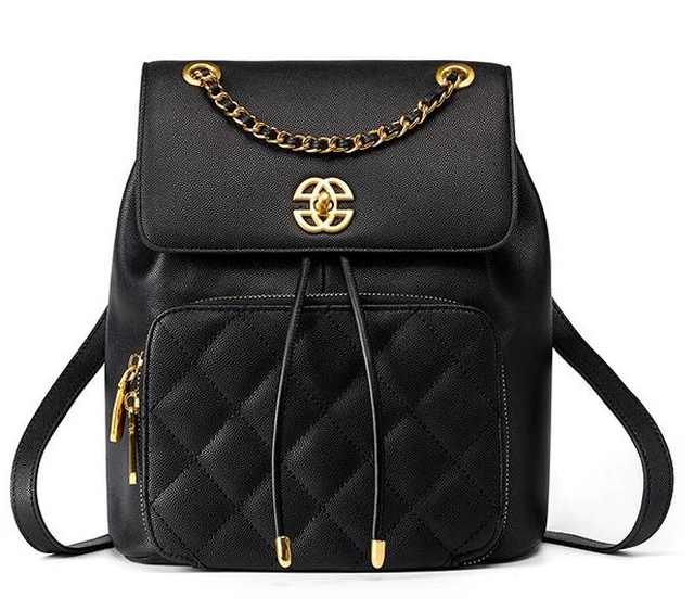 Main image of Genuine Leather Backpack Travel Backpack Black