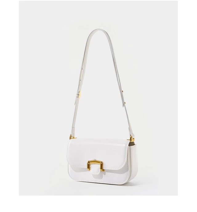 Alt view image 2 of 3 - Genuine Leather Women Shoulder Bag Handbag White