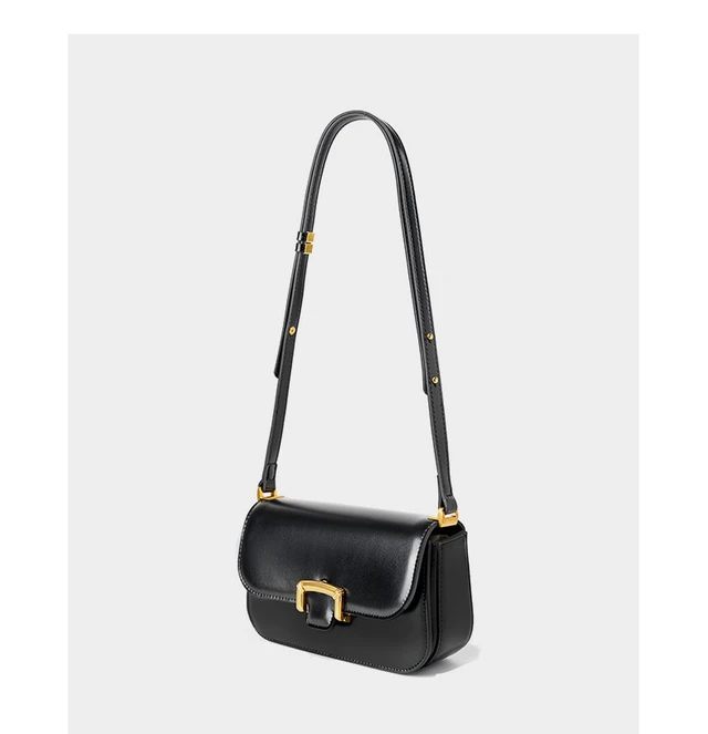 Alt view image 3 of 3 - Genuine Leather Women Shoulder Bag Handbag Black