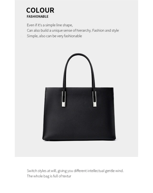 Alt view image 2 of 3 - Genuine Leather Women's Handbag Black