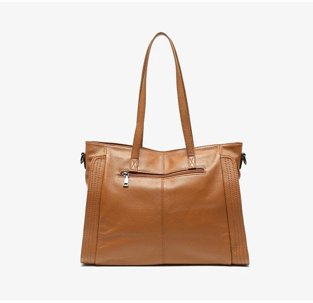 Alt view image 4 of 5 - Genuine Leather Women Trendy Hobo Bag Shoulder Handbag Brown