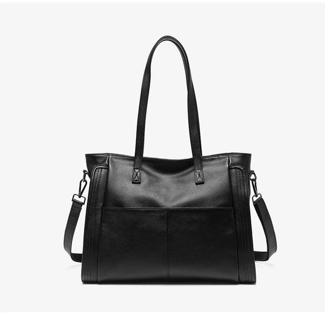 Alt view image 2 of 4 - Genuine Leather Women Trendy Hobo Bag Shoulder Handbag Black