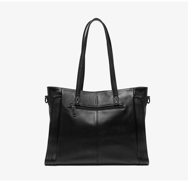 Alt view image 4 of 4 - Genuine Leather Women Trendy Hobo Bag Shoulder Handbag Black