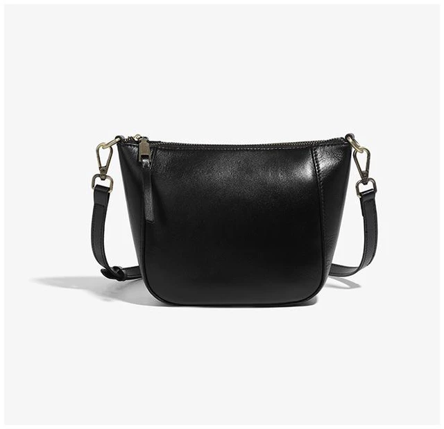 Alt view image 2 of 3 - Genuine Leather Women Crossbody Handbag Chic Tote Bag Black
