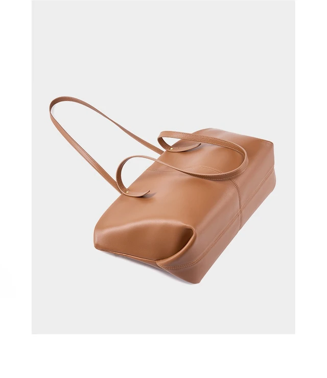 Alt view image 3 of 3 - Genuine Leather Women Shoulder Purses and Handbags Brown