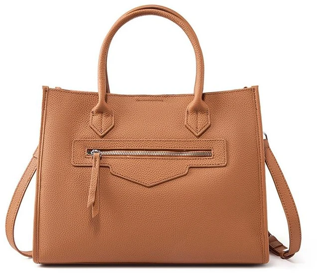 Main image of Genuine Leather Women Crossbody Satchel Handbag Brown