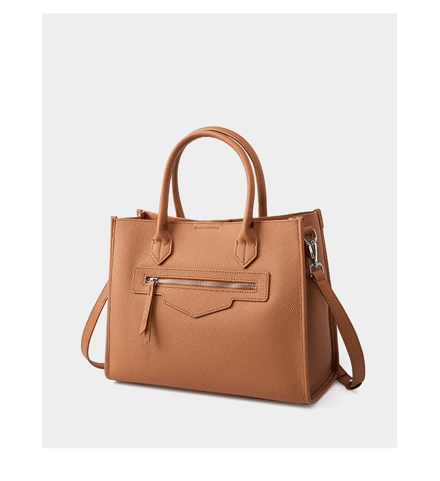 Alt view image 2 of 2 - Genuine Leather Women Crossbody Satchel Handbag Brown