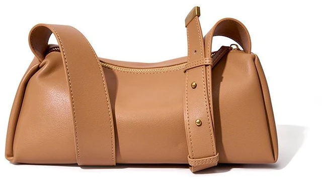 Main image of Genuine Leather Women Small Shoulder Purse Handbag Brown