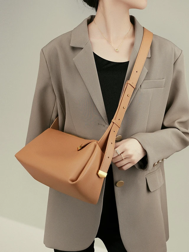 Alt view image 2 of 3 - Genuine Leather Women Small Shoulder Purse Handbag Brown