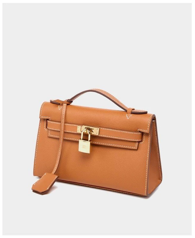 Alt view image 3 of 3 - Genuine Leather Womens Handbags Top-handle Totes Satchel Shoulder Bag Brown