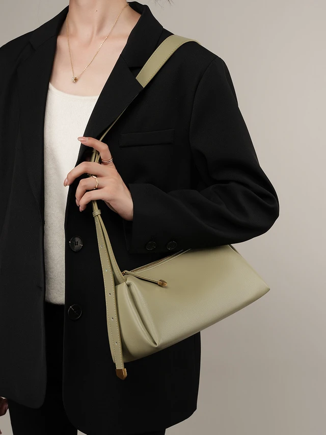 Alt view image 2 of 2 - Genuine Leather Women Small Shoulder Purse Handbag Green