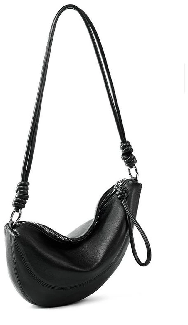 Main image of Genuine Leather Women Cross Body Bag Cute Designer Handbags Black