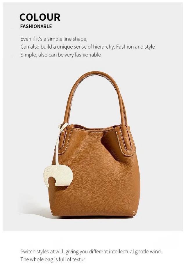 Alt view image 3 of 4 - Genuine Leather Purses and Handbags for Women Crossbody Stachel Shoulder Bags Brown