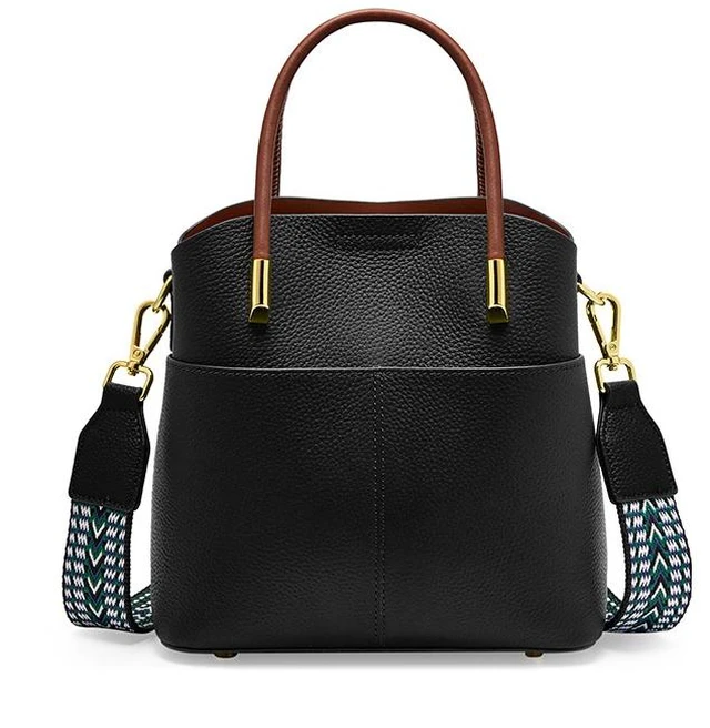 Main image of Genuine Leather Woman Crossbody Purses Handbags Shoulder Bags Black