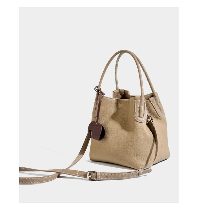 Alt view image 3 of 4 - Genuine Leather Purses and Handbags for Women Crossbody Stachel Shoulder Bags Grey