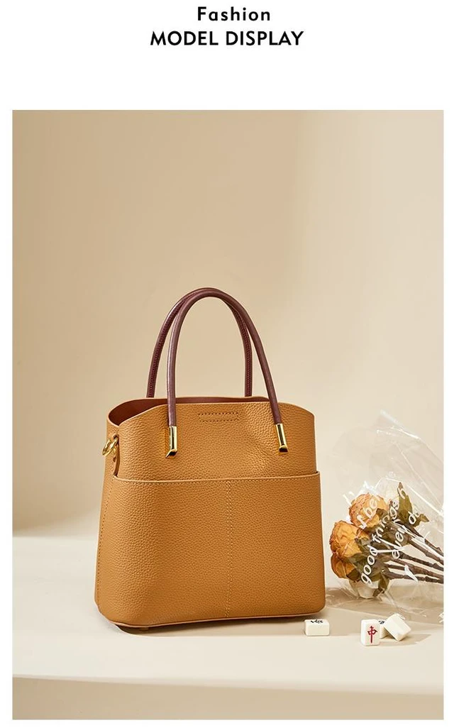 Alt view image 3 of 3 - Genuine Leather Woman Crossbody Purses Handbags Shoulder Bags Brown
