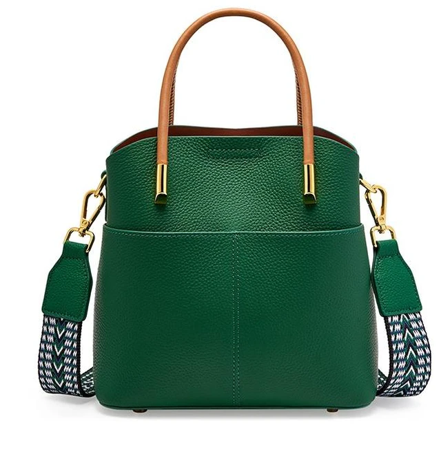 Main image of Genuine Leather Woman Crossbody Purses Handbags Shoulder Bags Green