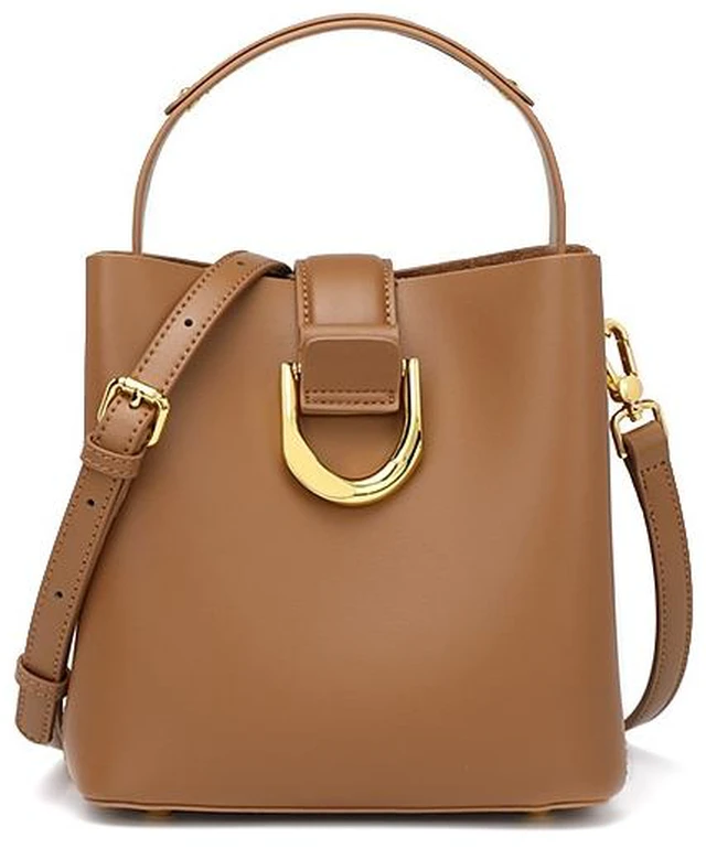 Main image of Genuine Leather Women Satchel Bags Handle Shoulder Handbags Brown