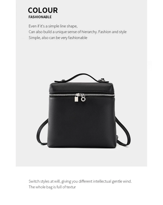 Alt view image 2 of 3 - Genuine Leather Women Piana Backpack Black