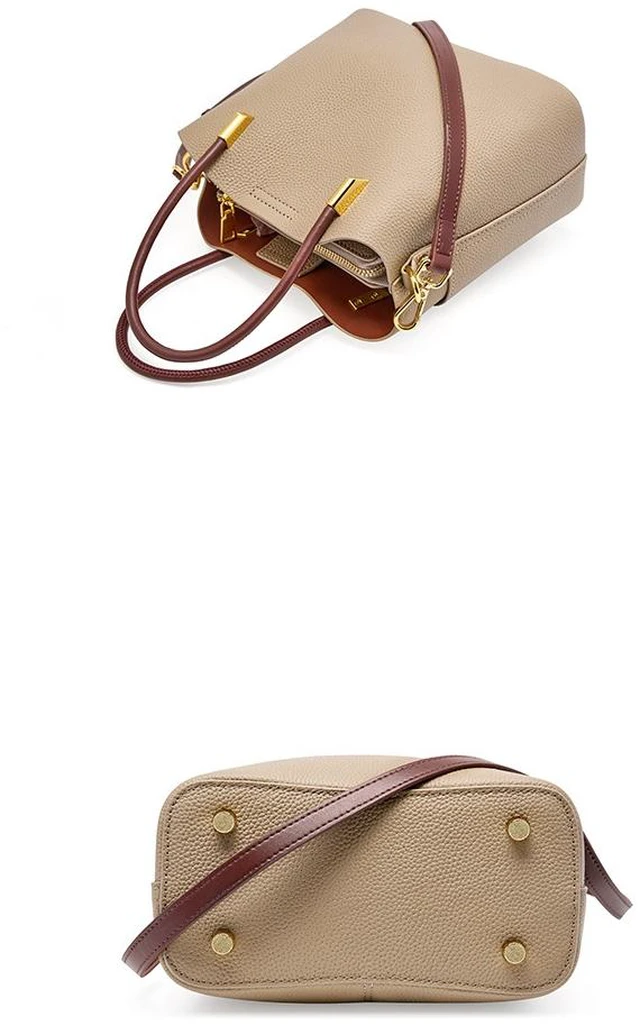 Alt view image 2 of 4 - Genuine Leather Woman Crossbody Purses Handbags Shoulder Bags Grey