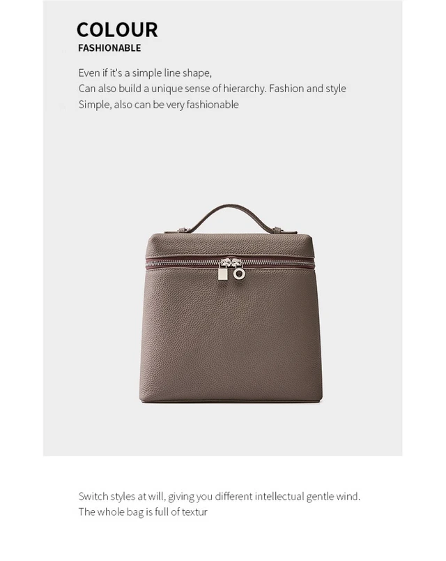 Alt view image 2 of 3 - Genuine Leather Women Piana Backpack Grey