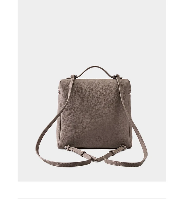 Alt view image 3 of 3 - Genuine Leather Women Piana Backpack Grey