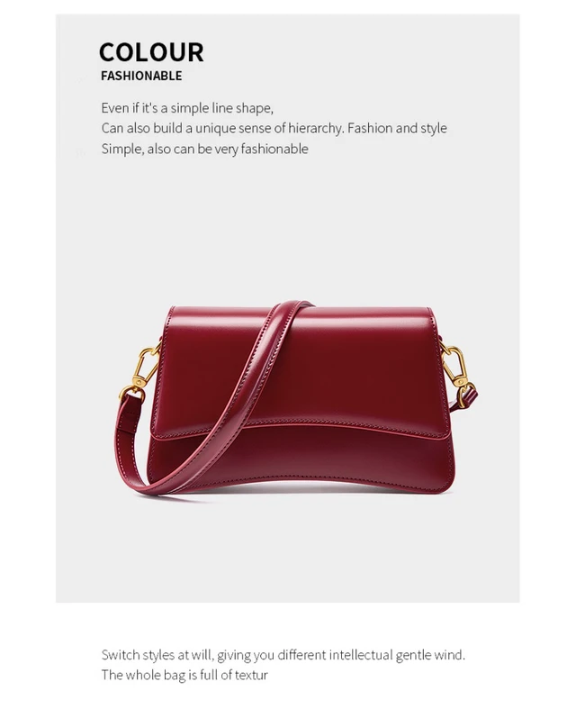 Alt view image 2 of 3 - Genuine Leather Women Crossbody Stachel Shoulder Bags Red