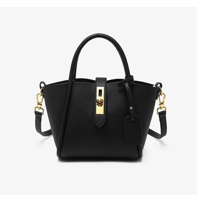Alt view image 2 of 4 - Genuine Leather Women's Top-handle Bags Black