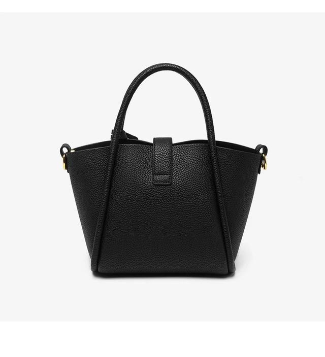 Alt view image 4 of 4 - Genuine Leather Women's Top-handle Bags Black