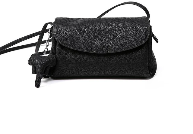 Main image of Genuine Leather Women Tote Bag Crossbody Bag Black