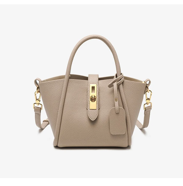Alt view image 6 of 6 - Genuine Leather Women's Top-handle Bags White
