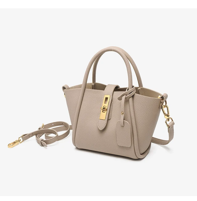 Alt view image 4 of 6 - Genuine Leather Women's Top-handle Bags White