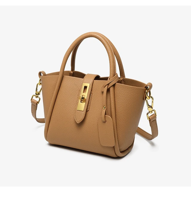 Alt view image 3 of 4 - Genuine Leather Women's Top-handle Bags Brown
