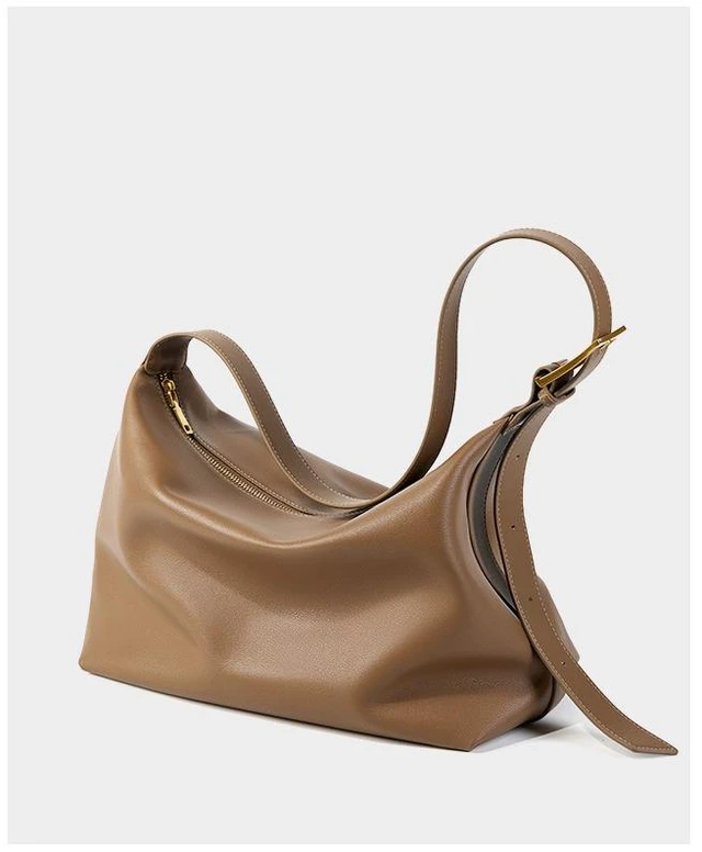 Alt view image 3 of 4 - Genuine Leather Classic Crossbody Purses for Lady Handbag Brown