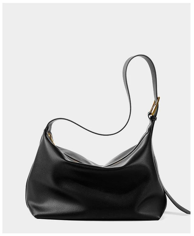 Alt view image 2 of 4 - Genuine Leather Classic Crossbody Purses for Lady Handbag Black