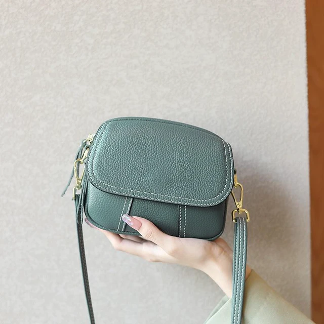 Main image of Genuine Leather Women Small Crossbody Bags Hobo Purses Blue