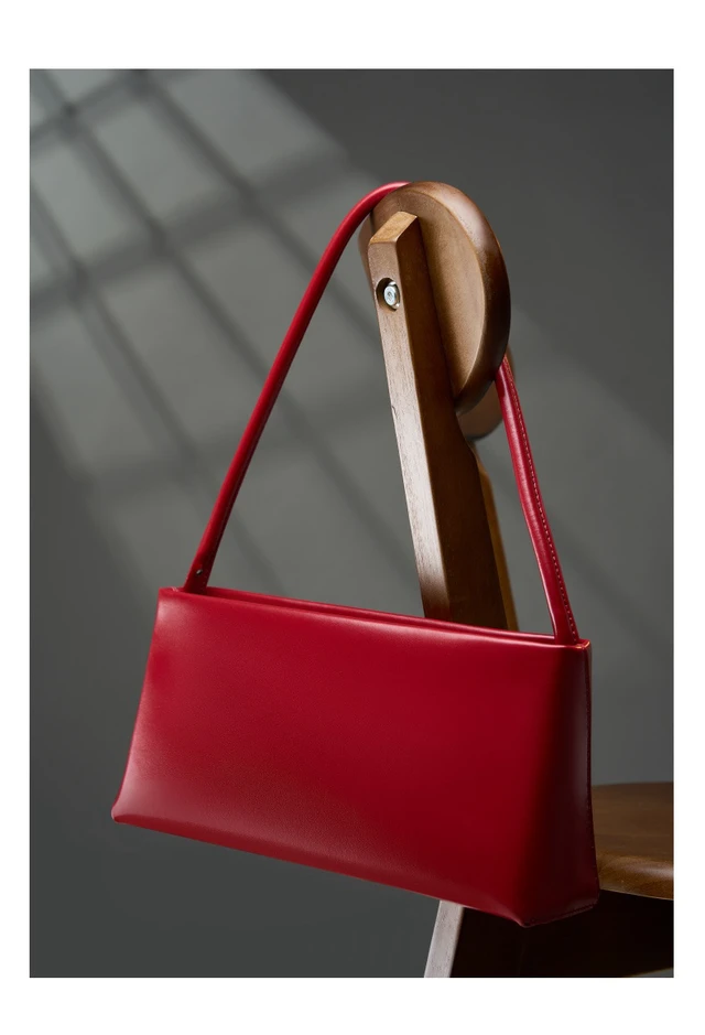 Alt view image 3 of 3 - Genuine Leather Purses and Handbags Red