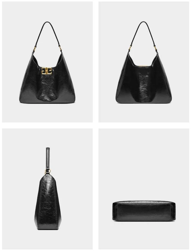 Alt view image 2 of 2 - Genuine Leather Handbags for Women Satchel Top Handle Bags Black