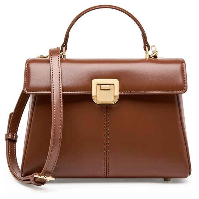 Main image of Genuine Leather Women Tote Bag Brown