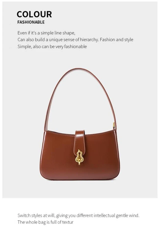Alt view image 2 of 3 - Genuine Leather Women Tote Top Handle Purse Shoulder Satchel Bags Brown