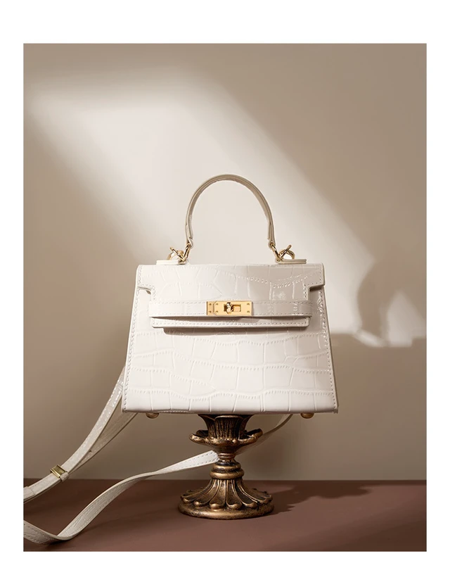 Alt view image 3 of 4 - Genuine Leather Crossbody Bags Shoulder Purse Handbag for Women White