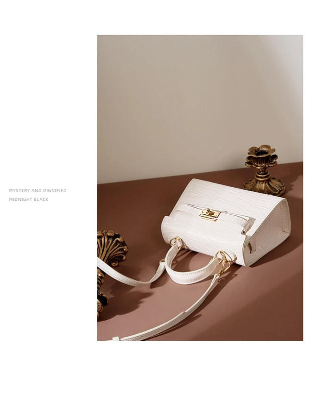 Alt view image 4 of 4 - Genuine Leather Crossbody Bags Shoulder Purse Handbag for Women White