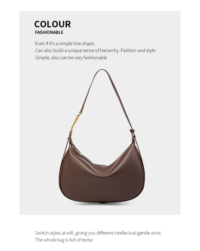 Alt view image 2 of 3 - Genuine Leather Women's Crossbody Purse Handbag Brown