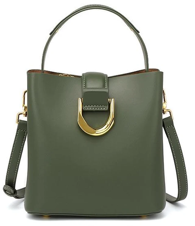 Main image of Genuine Leather Women Satchel Bags Handle Shoulder Handbags Green