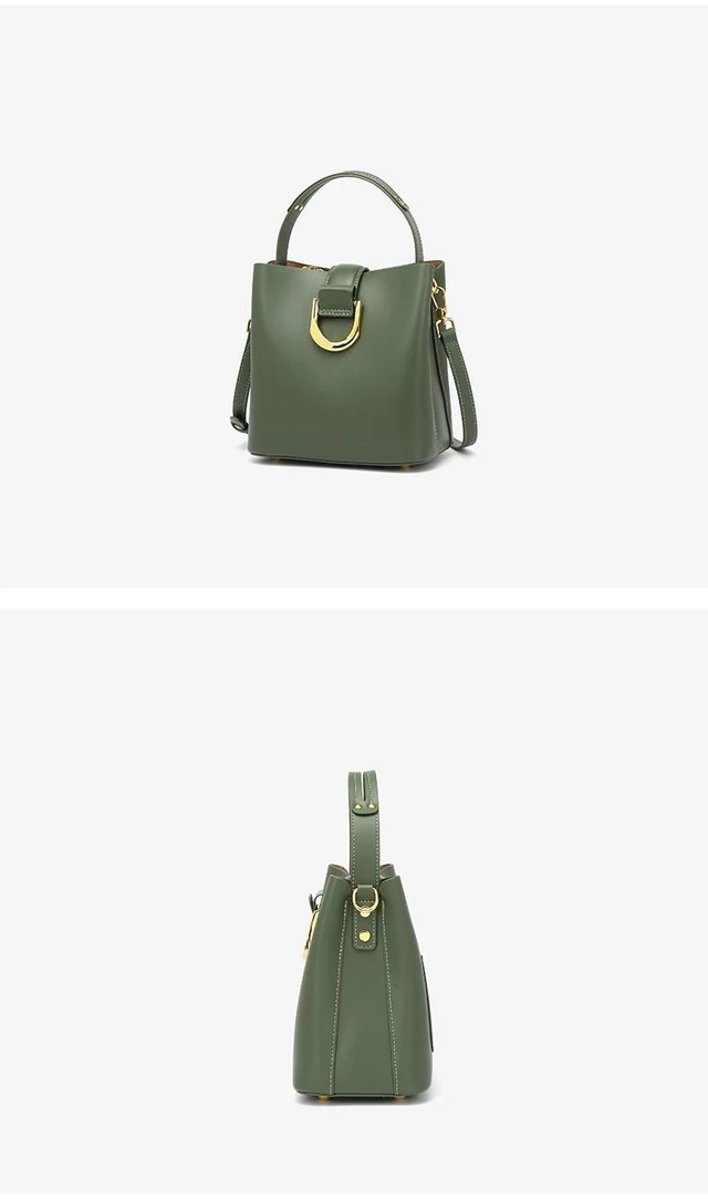 Alt view image 2 of 3 - Genuine Leather Women Satchel Bags Handle Shoulder Handbags Green