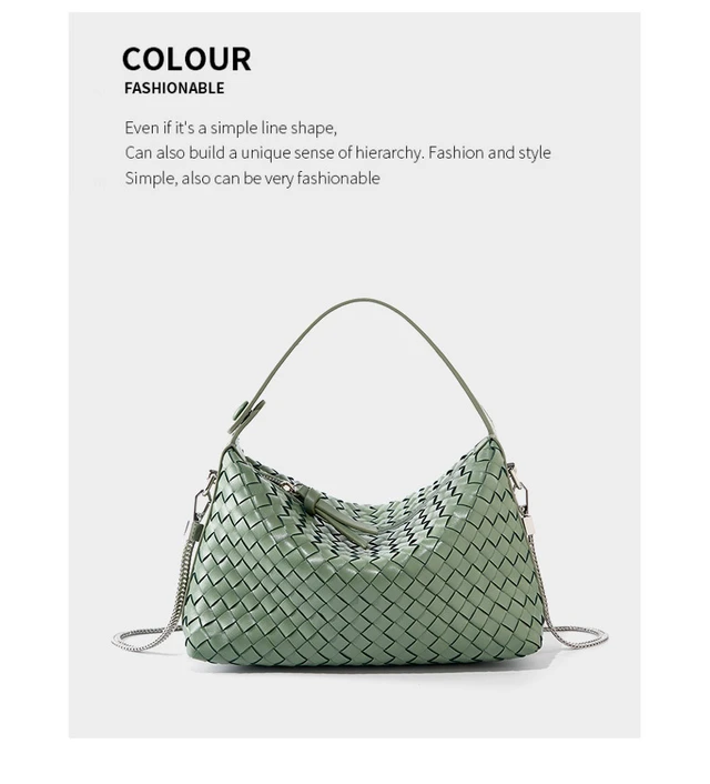 Alt view image 2 of 3 - Genuine Leather Women's Evening Handbags Green